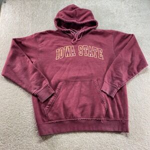Vintage New Agenda Iowa State University Hoodie‎ Sweatshirt Mens XL Maroon ISU